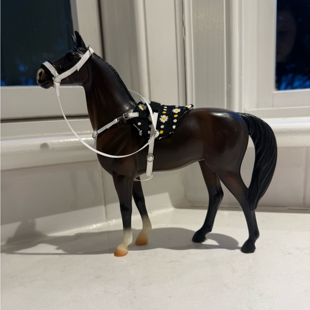 Handmade Black and white Sunflower Model horse Liberty/Bareback set for Breyer
